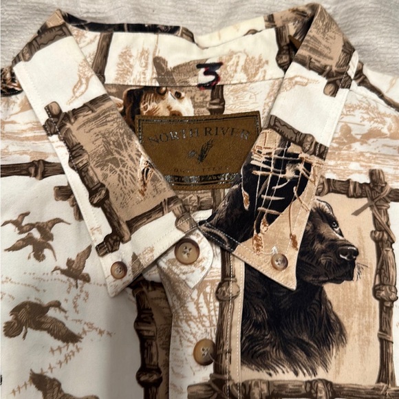 Men’s NORTH RIVER Hunting Sporting Labrador button shirt size 3XLT - Picture 4 of 11